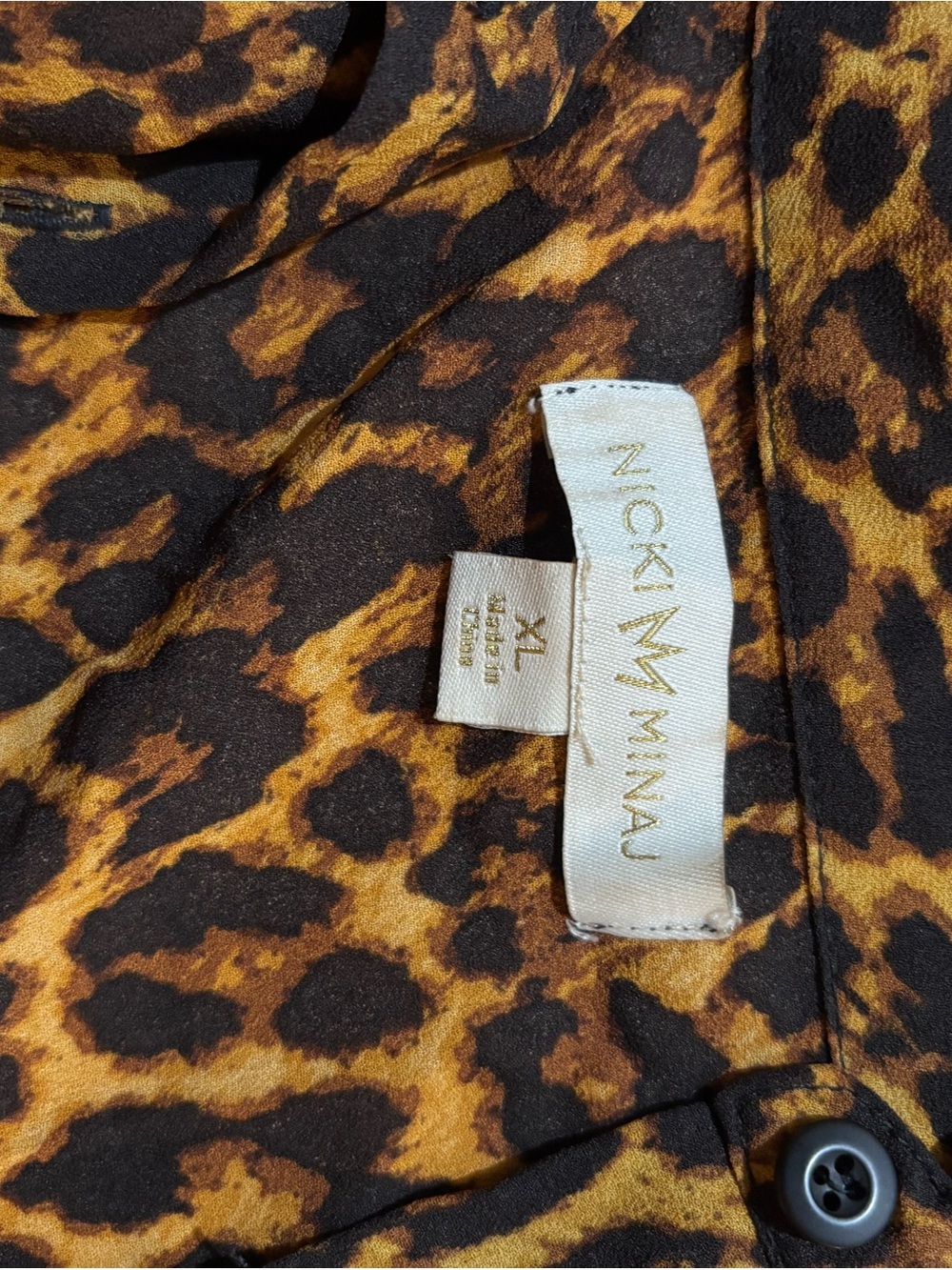 Nicki Minaj Leopard Print Blouse - Brown & Black